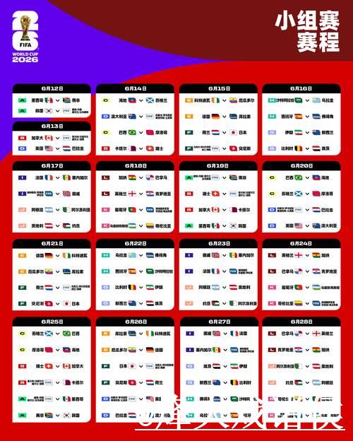 2026世界杯赛程安排及详细解析